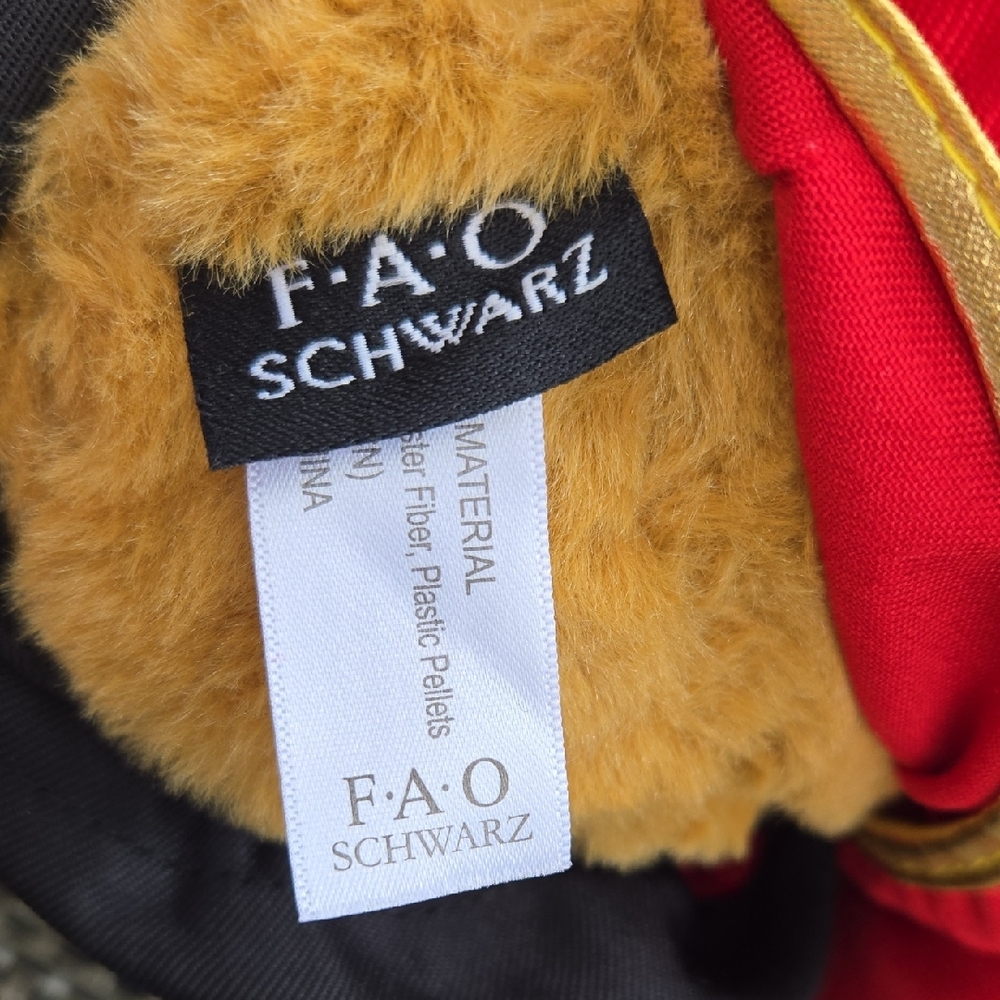 FAO Schwarz Royal Guard Teddy Bear - Red and Black - Picture 5 of 7